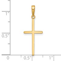 14K Yellow Gold Polished Cross Pendant view 4