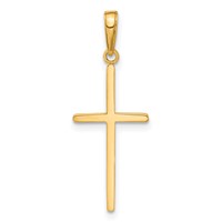 14K Yellow Gold Polished Cross Pendant view 1