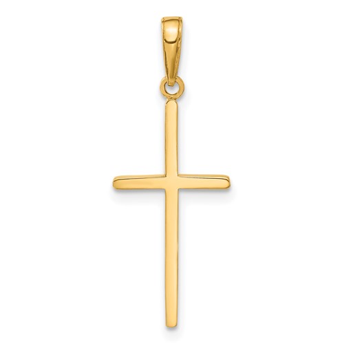 14K Yellow Gold Polished Cross Pendant