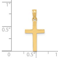 14K Yellow Gold Beveled Cross Charm view 3