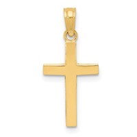 14K Yellow Gold Beveled Cross Charm view 1