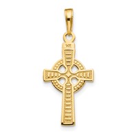 14K Yellow Gold Reversible God IS Love Celtic Cross Pendant view 4