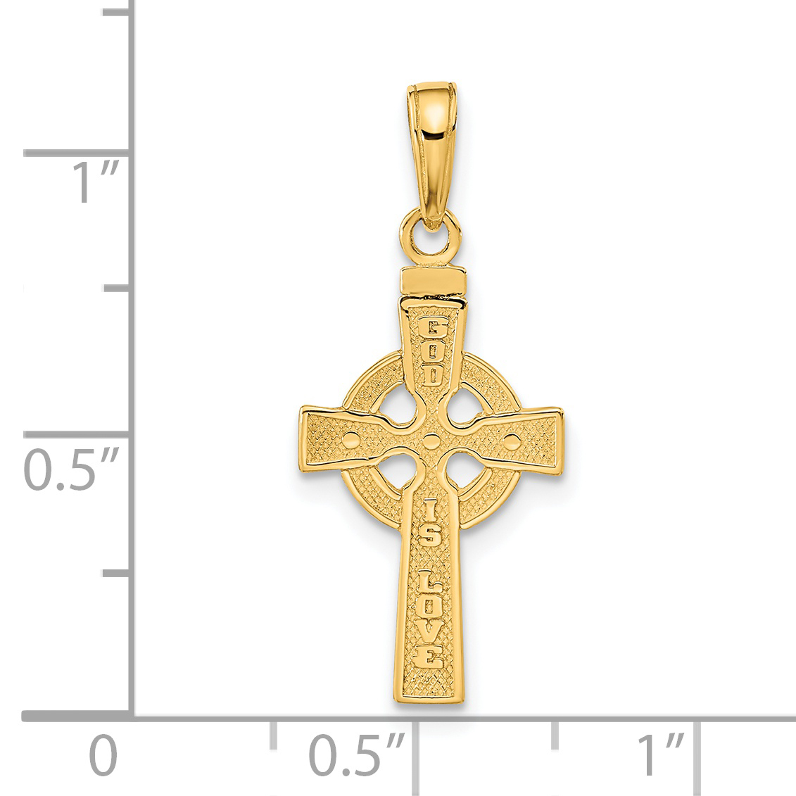 14k Reversible GOD IS LOVE Celtic Cross Pendant C3802 detailed image 3