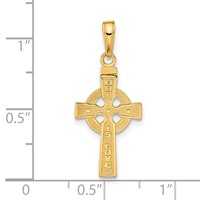 14K Yellow Gold Reversible God IS Love Celtic Cross Pendant view 3