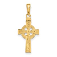 14K Yellow Gold Reversible God IS Love Celtic Cross Pendant view 1