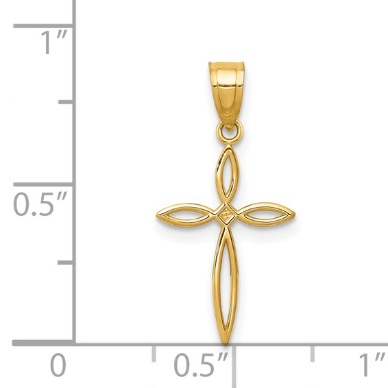 14k Passion Cross Charm