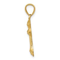 14K Yellow Gold Diamond-cut Passion Cross Charm view 2