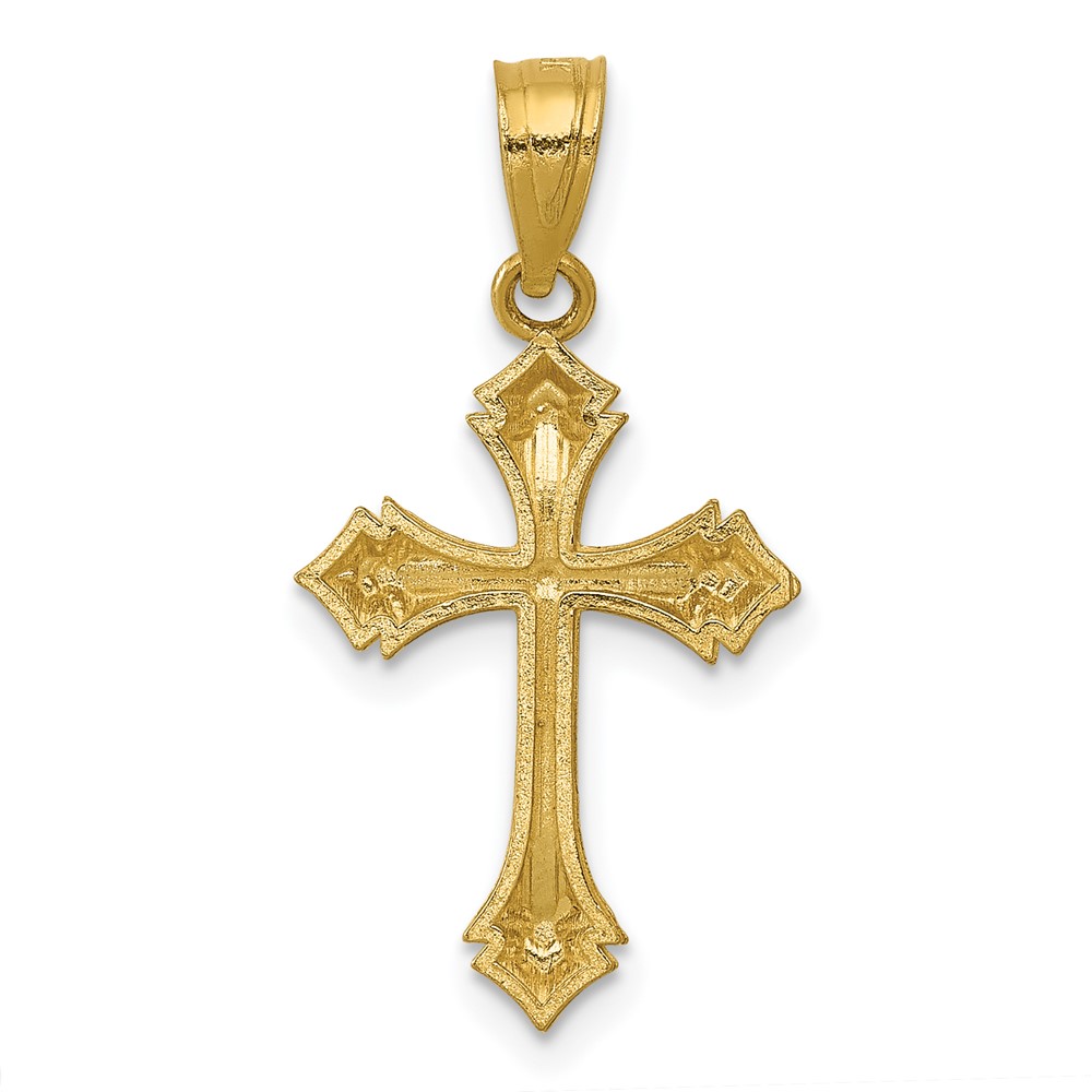 14k Diamond-cut Passion Cross Charm (C3811)
