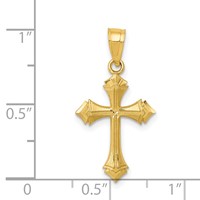 14K Yellow Gold Diamond-cut Passion Cross Charm view 3