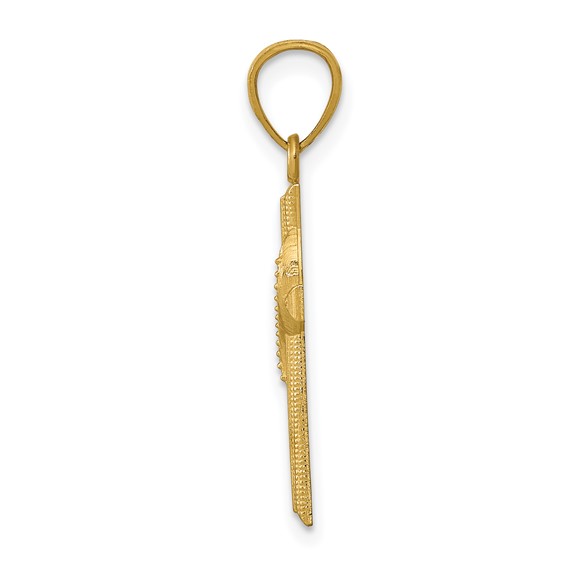 14k Polished Cross with Drape Pendant