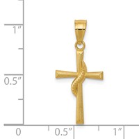 14K Polished Cross with Drape Pendant view 3