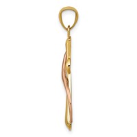 14K Two-Tone Polished Cross Pendant with Drape view 2