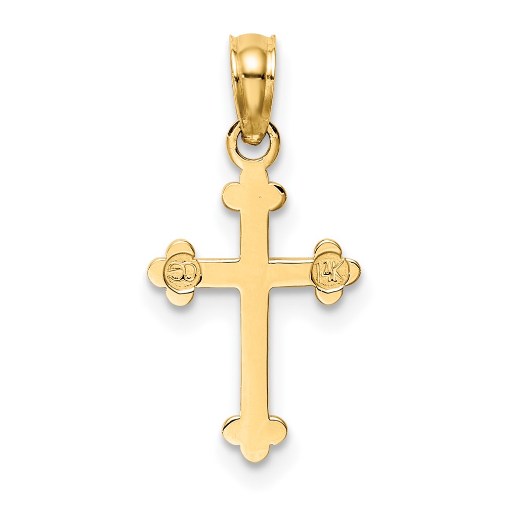 14k Budded Cross Charm (C3818)