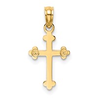 14K Yellow Gold Budded Cross Charm view 4