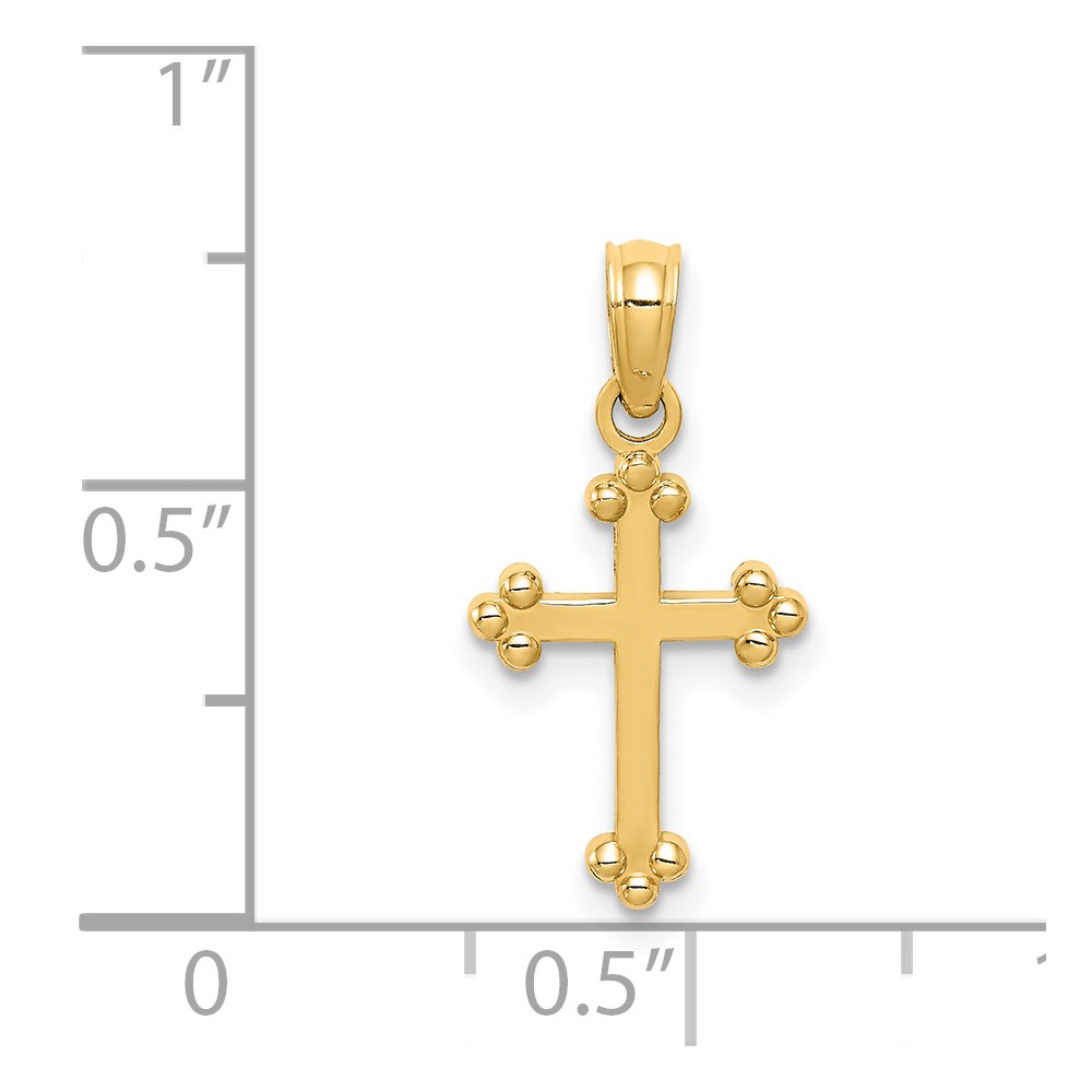 14k Budded Cross Charm (C3818)