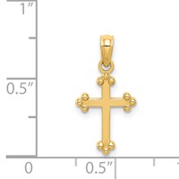 14K Yellow Gold Budded Cross Charm view 3