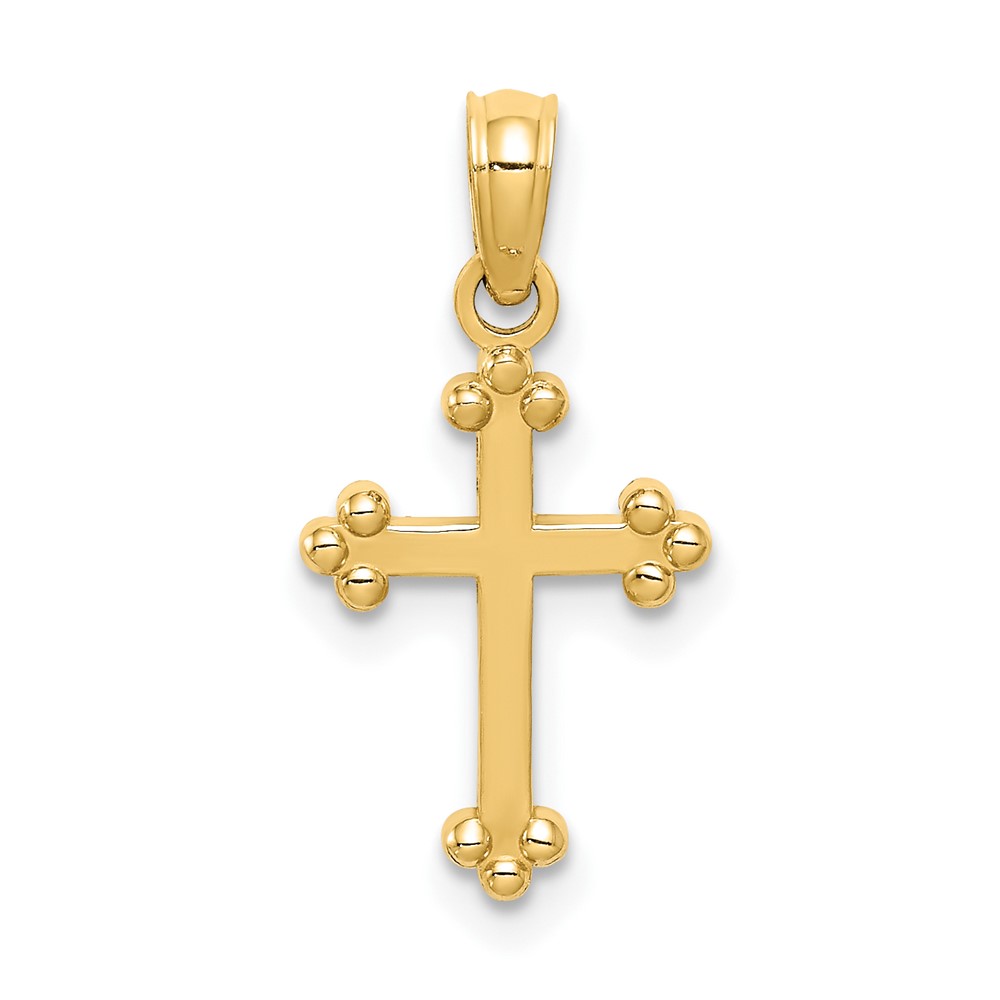 14k Budded Cross Charm (C3818)