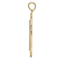 14K Two-tone Cross Pendant view 2