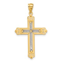 14K Two-tone Cross Pendant view 3