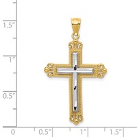 14K Two-tone Cross Pendant view 4