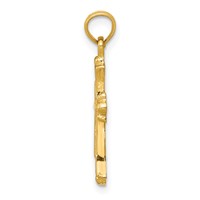 14K Yellow Gold Budded Cross Charm view 2