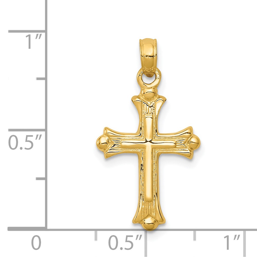 14k Budded Cross Charm (C3827)