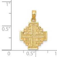 14K Yellow Gold Jerusalem Cross Pendant view 3