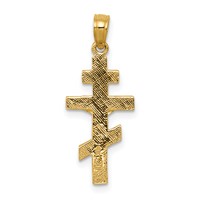 14K Yellow Gold Eastern Orthodox Crucifix Charm view 4
