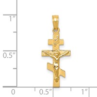 14K Yellow Gold Eastern Orthodox Crucifix Charm view 3