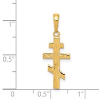 14K Polished Eastern Orthodox Cross Pendant view 3