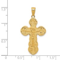 14K Satin Crucifix Pendant view 3