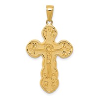 14K Satin Crucifix Pendant view 1