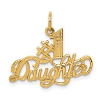14K #1 Daughter Charm view 1
