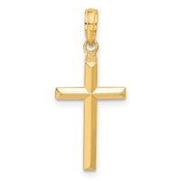 14K Yellow Gold Reversible Same on Both Sides Latin Cross Pendant view 3