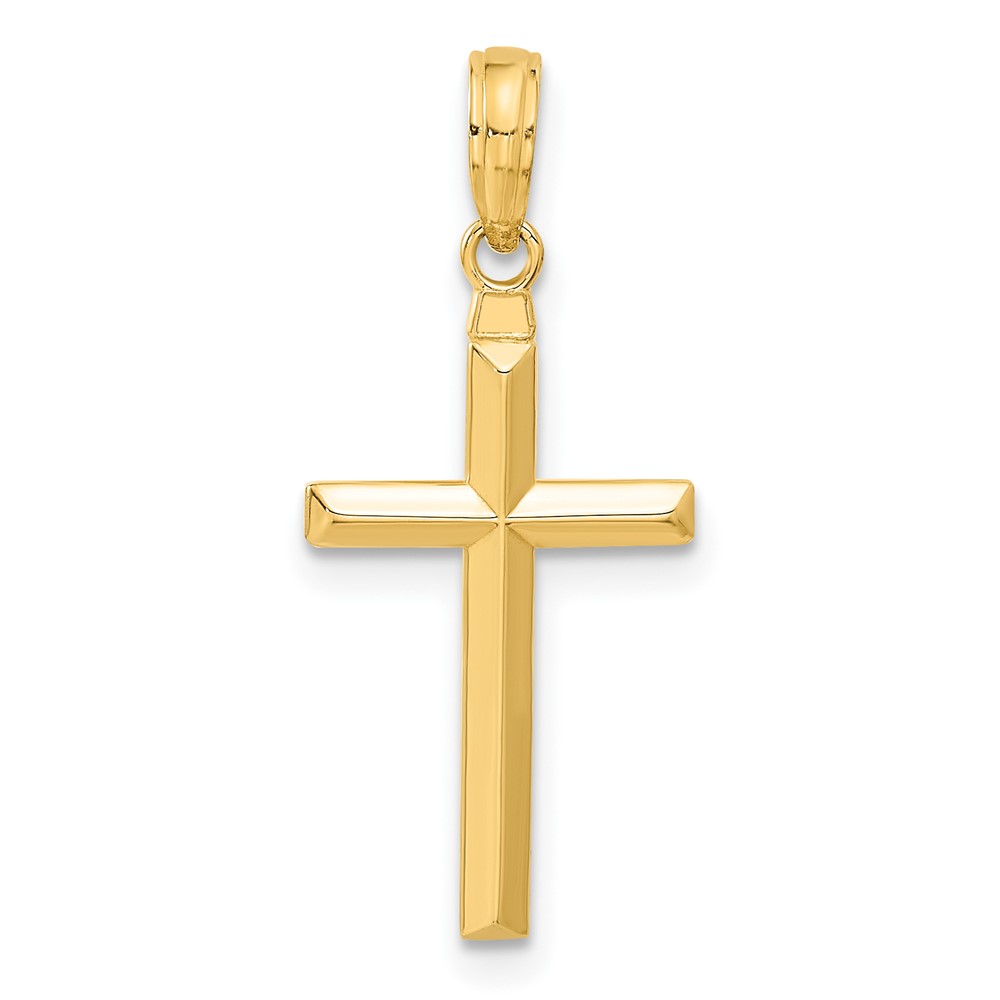 14K Yellow Gold Reversible Same on Both Sides Latin Cross Pendant