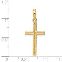 14K Yellow Gold Latin Cross Pendant view 4