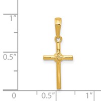 14K Yellow Gold Polished Cross Charm view 4