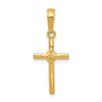 14K Yellow Gold Polished Cross Charm view 1