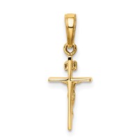 14K Yellow Gold Small Inri Crucifix Pendant view 4