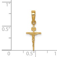 14K Yellow Gold Small Inri Crucifix Pendant view 3