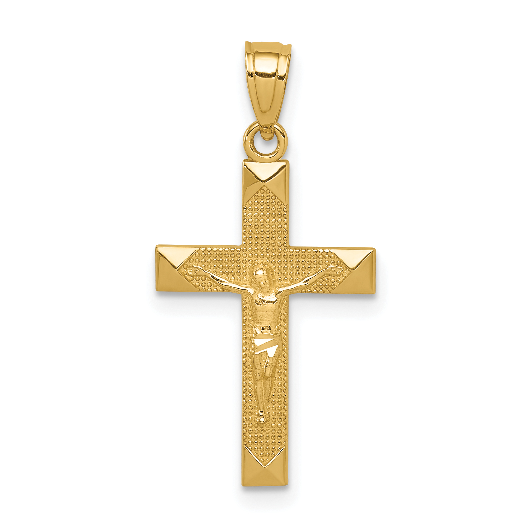 14k Diamond-cut Crucifix Pendant (C3899)