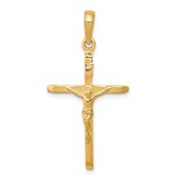 14K Yellow Gold Crucifix Pendant view 1
