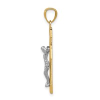 14K Two-tone Crucifix Pendant view 2
