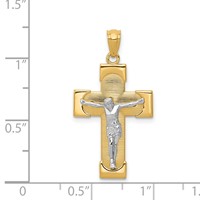14K Two-tone Crucifix Pendant view 4