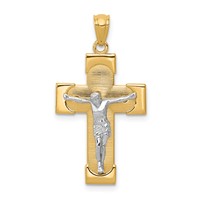14K Two-tone Crucifix Pendant view 1