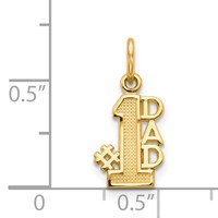 14K #1 Dad Charm view 4