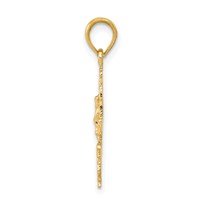 14K Yellow Gold Cara Vaca Crucifix Pendant view 2