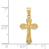 14K Yellow Gold Small Crucifix Charm view 3