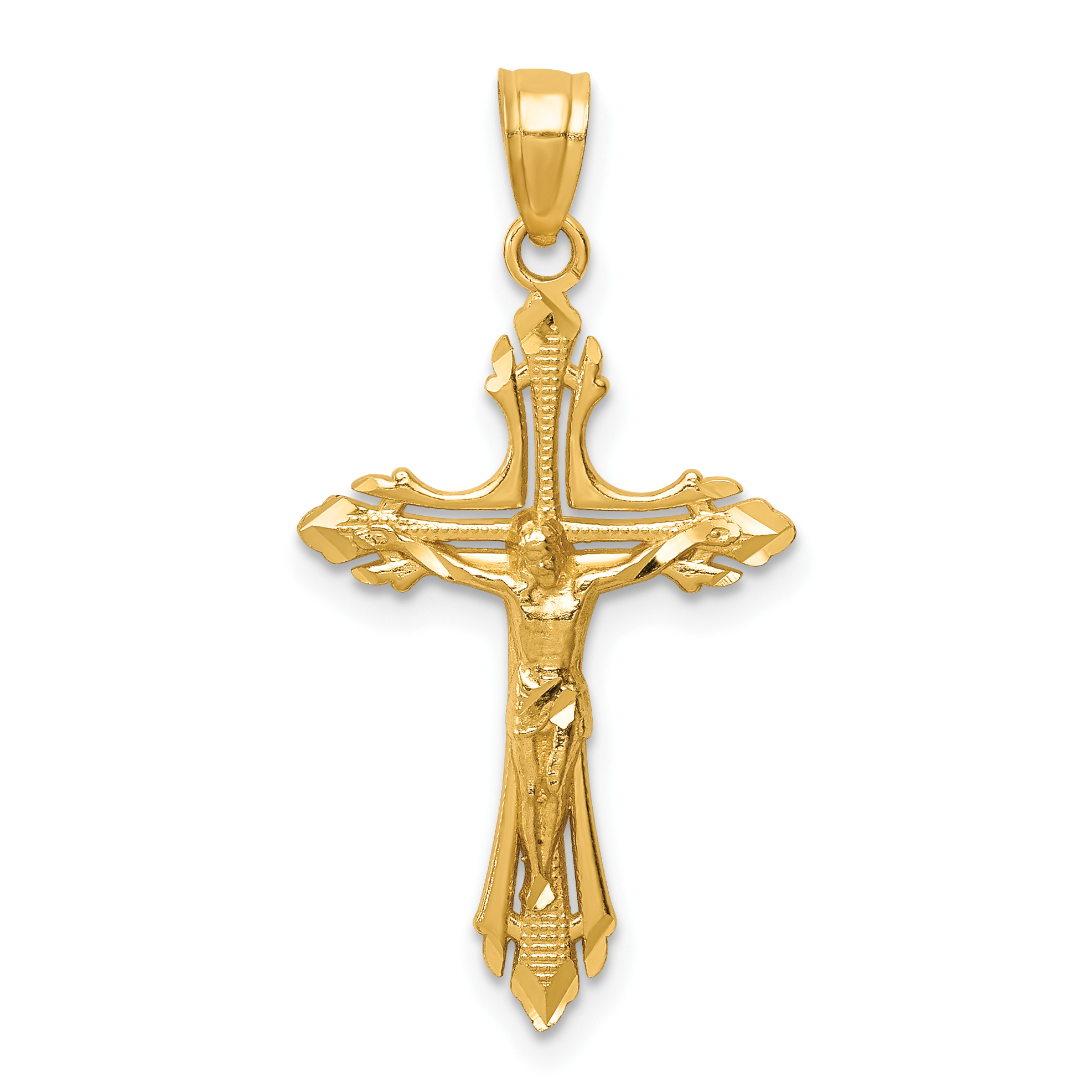 14k Diamond-cut Crucifix Pendant (C3920)