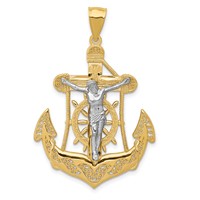 14K Two-tone Mariners Crucifix Pendant view 1